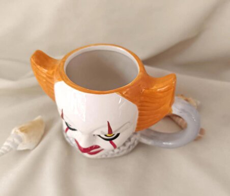Kupa Kahve Fincanı Pennywise Palyaço 3D Tasarım Bardak 480 ml Su Bardağı  