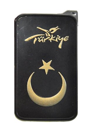 Hdmarketim Metal Türk bayraklı Manyetolu Gazlı İşlemeli Çakmak 5836