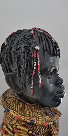 Modern Dekoratif Afrikalı Şaman Erkek Büst Biblo Masaüstü Süsü