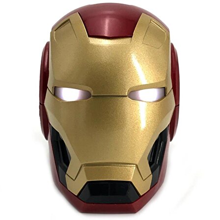 Iron Man Kablosuz Bluetooth Hoparlör Süper Kahraman Mini Subwoofer Stereo Hoparlör LED Işık