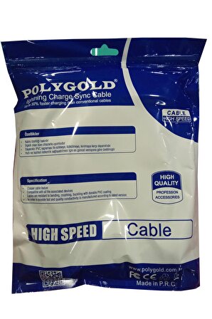 Örgülü Hdmi Kablo - Polygold Örgülü Hdmi Kablosu 1,5 Metre