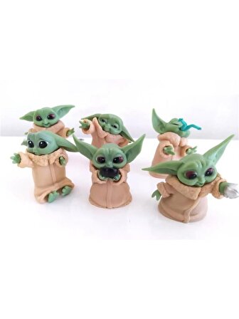 6 lı Star Wars 3D Baby Yoda Mini Figür Seti Oyuncak 6cm