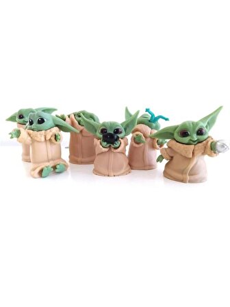6 lı Star Wars 3D Baby Yoda Mini Figür Seti Oyuncak 6cm