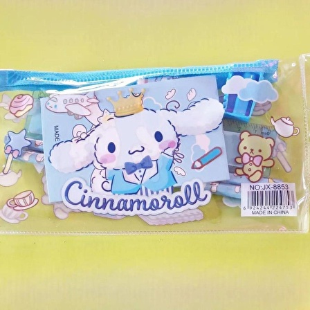 Cinnamoroll Şeffaf Kalemlikli Kırtasiye Seti