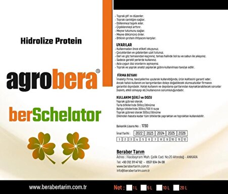 agrobera Hidrolize Protein 1 Lt
