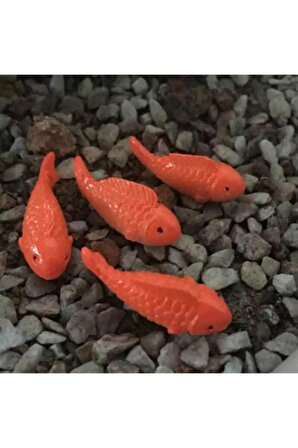 4'lü Minik Balıklar Teraryum Obje Minyatür Obje Teraryum Aksesuar Teraryum Saksı Süsü