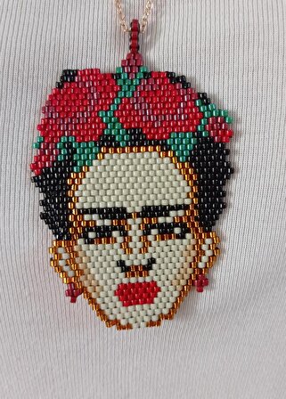 Miyuki Kırmızı Frida Kahlo Kolye