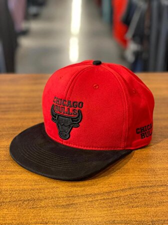 Chicago Bulls Nakışlı Hip Hop Snapback Rapper Kırmızı Cap Şapka
