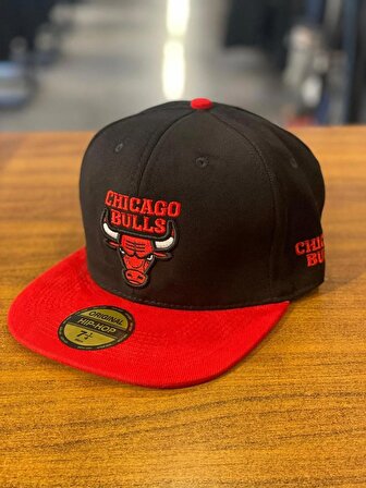 Chicago Bulls Siyah Renk Hip Hop Snapback Rapper Cap Şapka