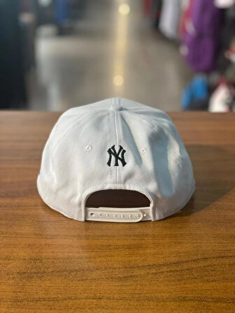 NY Yankees Nakışlı Beyaz Renk Hiphop Snapback Rapper Basket Cap Şapka