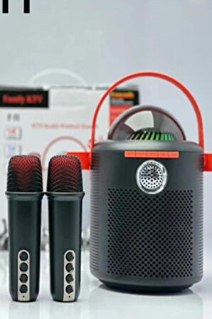 Bluetooth  aile parti seti kablosuz çift mikrofon 6 ses degıstırme siyah