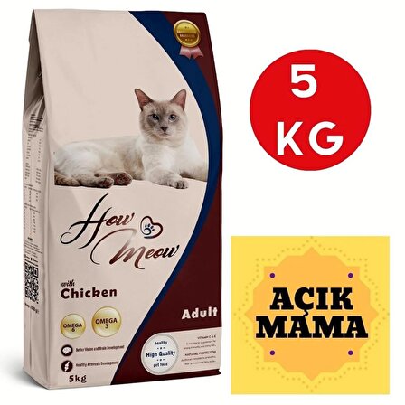 How Meow Tavuklu Yetişkin Açık Kedi Maması 5 x 1 Kg