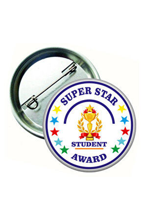 Super Star Student Award İngilizce Öğrenci Rozeti (20 Adet)