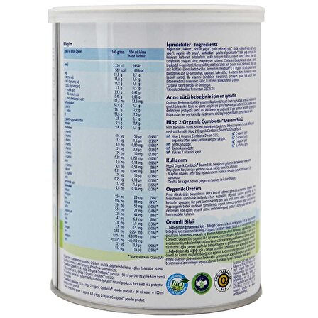 Hipp Organik Combiotic 2 Prebiyotik Devam Sütü 350 gr