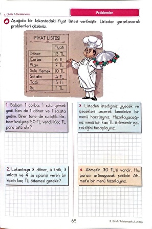 3.Sınıf Matematik 2.Dönem - Etkinlikli Çalışma ve Soru Bankası Kitabı