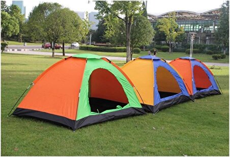 Kamp Çadırı 4 Kişilik Dayanıklı Kolay Kurulum Renkli 200x200x135
