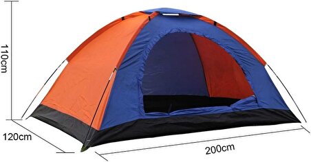 Kamp Çadırı 4 Kişilik Dayanıklı Kolay Kurulum Renkli 200x200x135