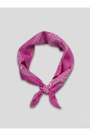 Etnik Desen %100 Pamuk Bandana Pembe 