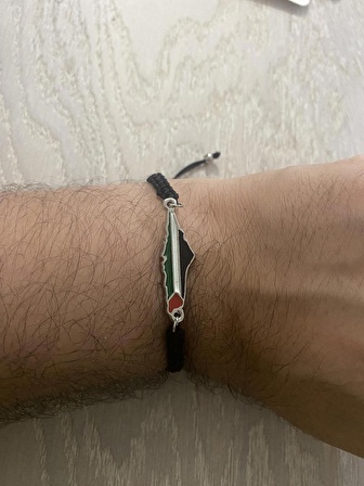 Filistin Haritası ( Kudüs Palestine ) Metal Bileklik ( Bileğe Göre Ayarlanabilir.