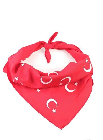 Herşey Nota Kırmızı Ay Yıldız Türk Bayrağı Fular - Bandana - 23 Nisan, 29 Ekim, 19 Mayıs 12 ADET