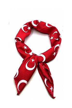 Herşey Nota Kırmızı Ay Yıldız Türk Bayrağı Fular - Bandana - 23 Nisan, 29 Ekim, 19 Mayıs 12 ADET