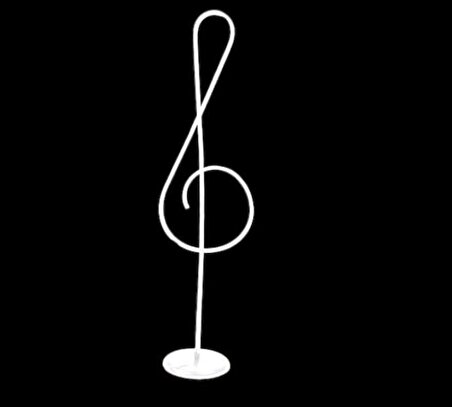 Beyaz Nota Sol Anahtar Müzik Desenli Lambader Rgb li A+ Modern