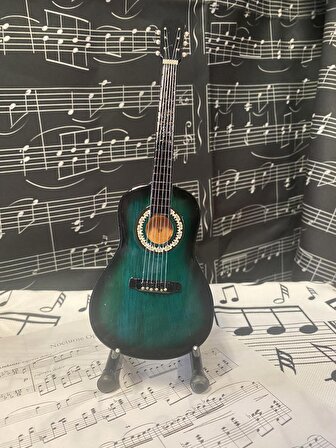 Minyatür Gitar Yeşil Klasik Gitar 25cm Hediyelik Biblo