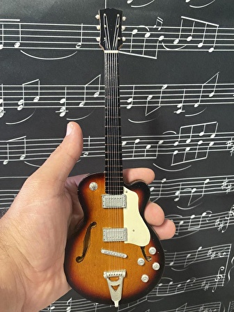 Vintage Elektro Gitar El Yapımı Biblo Minyatür 25 cm 3D