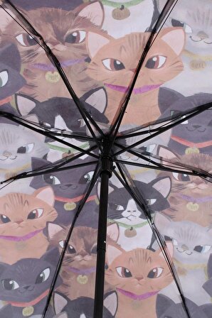Herşey Nota Kedi Şemsiye 3 Katlamalı / Manuel