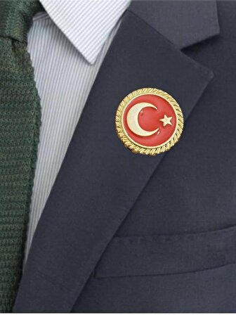 Türk Bayrağı Ay Yıldız Yaka Rozeti