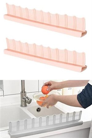 BUFFER® Vantuzlu Kauçuk Sıvı Su Sızdırmaz  Mutfak Banyo Duş Bariyeri Lavabo Kenar Tutucu Set