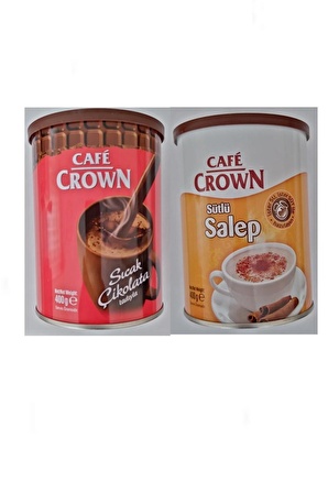 Cafe Crown Toz İçecek 2x400 g. (Salep + Sıcak Çikolata Tadıyla)