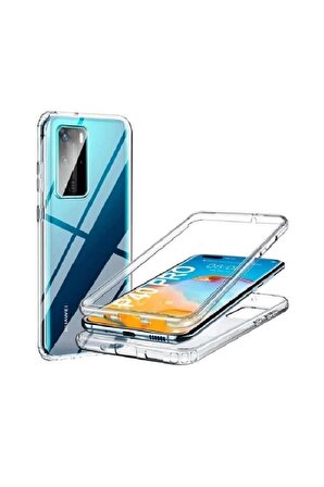 Huawei P40 Pro 360 Derece Şeffaf Silikon Tam Koruma Kılıf