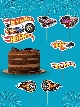 Hot Wheels 7 Yaş Doğum Günü Pasta Süsü