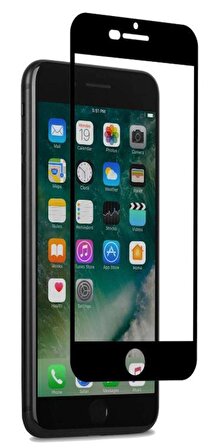 Apple iPhone 7 / 8 / SE Uyumlu SİYAH Mat Seramik Parmak izi Bırakmayan Nano 9D Ekranı Tam Kaplayan Kavisli Kırılmaz Cam İnce Esnek Ekran Koruyucu iPhone 7 / 8 / SE (Anti Parmak İzi)