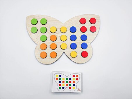 Dikkat Geliştirme Renk Eşleştirme Oyunu (Kelebek) + 25 Oyun Kartı ile