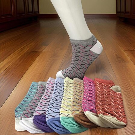 6’lı Karışık Renkli Patik Çorap