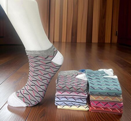6’lı Karışık Renkli Patik Çorap