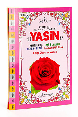 41 Yasin Kitabı - Rahle Boy - 160 Sayfa - Elmalılı M. Hamdi Yazır Meali - Fetih Yayınları - Mevlid Hediyeliği