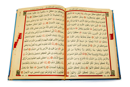 Kuranı Kerim - Allah Lafızlı - İnci Tesbihli - Sade Arapça - Mavi Renk -Gümüş Pleksili -  Bilgisayar Hatlı