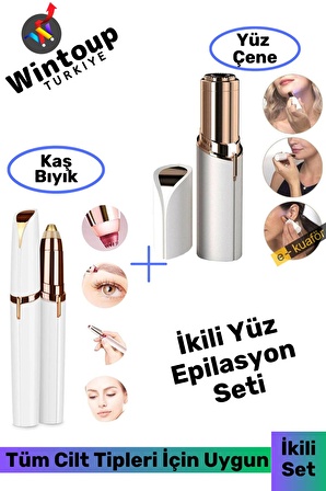 Mini Yüz Epiasyon Seti Tüm Cilt Tipleri İçin Yüz Çene&Kaş Bıyık