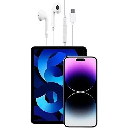 Apple Iphone 15 - 15 Pro - 15 Pro Max - 15 Plus Uyumlu Yeni Nesil Usb-C Mikrofonlu Type-C Kablolu Kulaklık