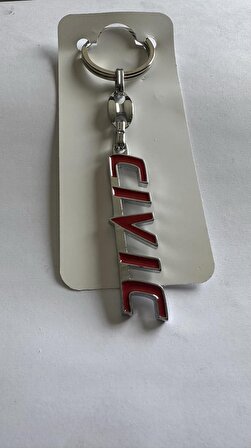 Honda Civic Kırmızı Anahtarlık Metal 3d Metal Otomobil Anahtarlığı