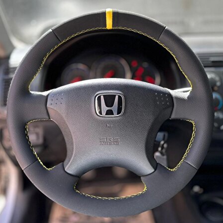 Honda VTEC 2 Araca Özel Direksiyon Kılıfı ( Nubuk Noktalı Yüzüklü)