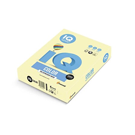 Iq Color A4 Renkli Fotokopi Kağıdı Açık Sarı 80 Gr 1 Koli 5 Paket
