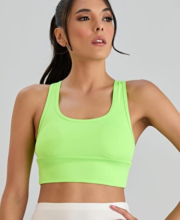 Aurafit Arkası Halter Kesim U Yaka Spor Sütyeni/Büstiyer/Croptop-9041