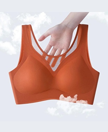 Isabel Tül Detaylı İthal Dikişsiz Balensiz İce-Silk Bralet-Spor Sütyeni -681