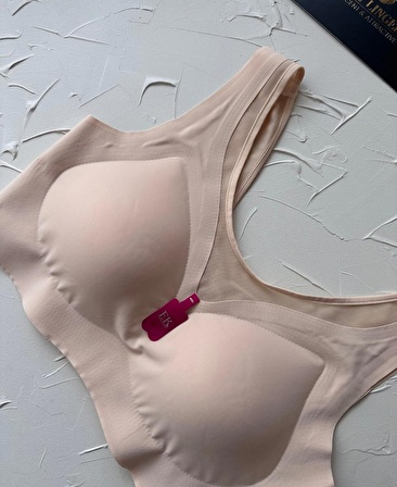 Isabel Tül Detaylı İthal Dikişsiz Balensiz İce-Silk Bralet-Spor Sütyeni -681