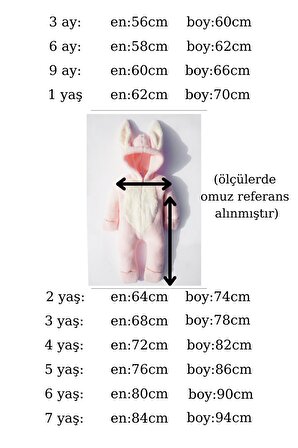 Kız Erkek Bebek Ve Çocuk Peluş Tavşan Tasarımlı Kışlık Tulum