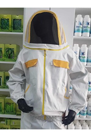 Sarı Detaylı Astronot Model Arıcı Kıyafeti (arıcı Maskesi)